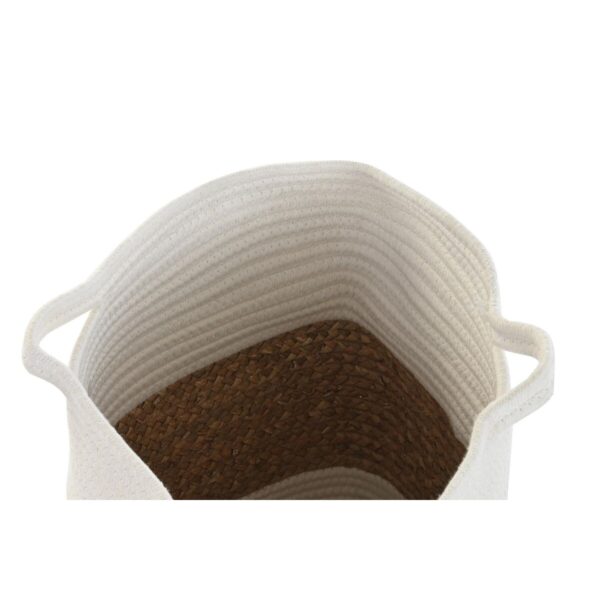 Decorative basket DKD Home Decor White Natural Fibre 36 x 36 x 52 cm - Image 2