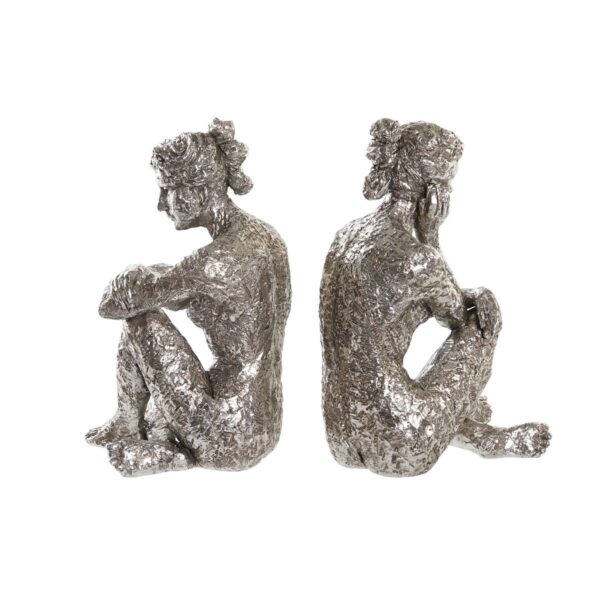 Decorative Figure DKD Home Decor 17 x 15 x 26 cm Lady Silver (3 Units) - Image 2