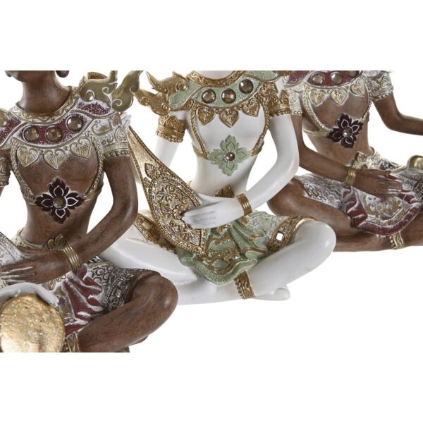 Decorative Figure DKD Home Decor White Brown Buddha Oriental 18 x 12 x 27,5 cm (4 Pieces) - Image 2
