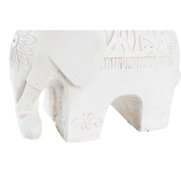 Decorative Figure DKD Home Decor Aged finish Elephant White Oriental Magnesium (40 x 23 x 56 cm) - Image 2