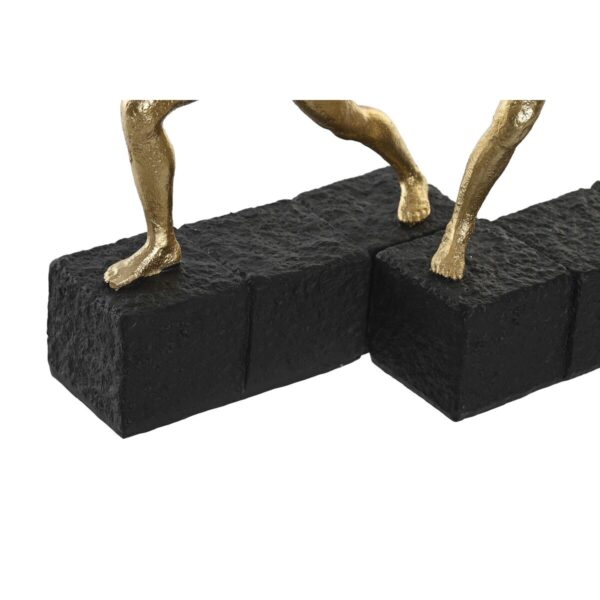 Decorative Figure DKD Home Decor 21 x 5,5 x 25,5 cm Black Golden Gymnast (2 Units) - Image 2