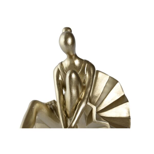 Decorative Figure DKD Home Decor 17 x 23 x 14,5 cm Golden Ballet Dancer (2 Units) - Image 2