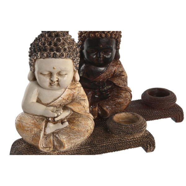 Decorative Figure DKD Home Decor 22 x 8,2 x 23 cm Red Beige Buddha Oriental (4 Pieces) - Image 2