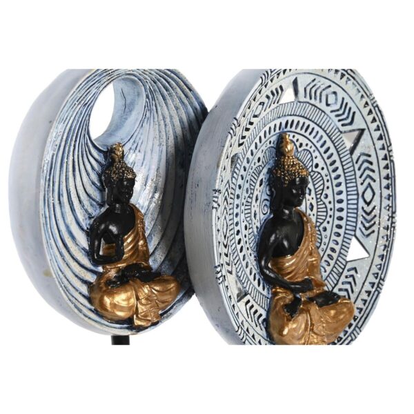 Decorative Figure DKD Home Decor 25 x 6,7 x 25,6 cm Beige Blue Buddha Oriental (2 Units) - Image 2
