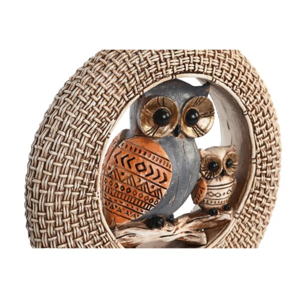 Decorative Figure DKD Home Decor 16,5 x 6 x 25,5 cm Beige Owl Blue Boho (2 Units) - Image 2