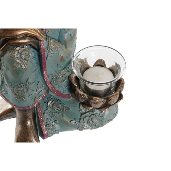 Decorative Figure DKD Home Decor 17 x 14,5 x 23,7 cm Golden Buddha Green Oriental (2 Units) - Image 2