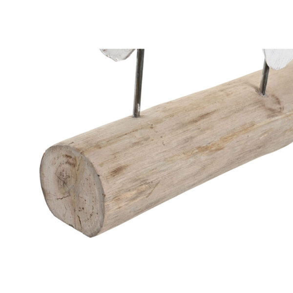 Decorative Figure DKD Home Decor 56 x 8 x 31 cm Brown Aluminium White Mango wood Yoga - Image 2