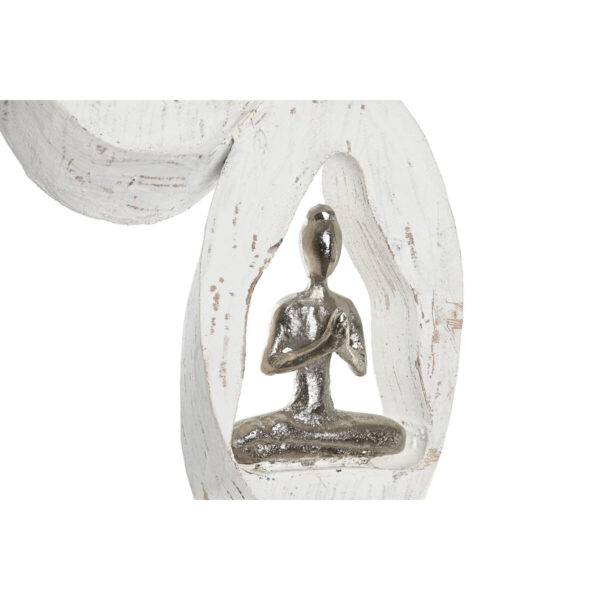 Decorative Figure DKD Home Decor 18 x 9 x 69 cm Brown Aluminium White Mango wood Yoga - Image 3