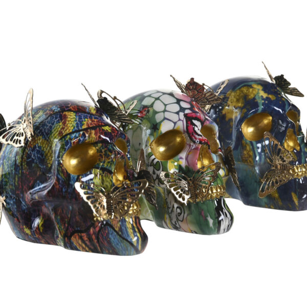 Decorative Figure DKD Home Decor 15,5 x 10,5 x 11 cm Multicolour Skull (3 Units) - Image 2