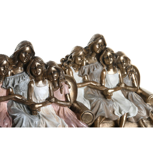 Decorative Figure DKD Home Decor 17 x 10,5 x 15,5 cm Pink Golden White (2 Units) - Image 2
