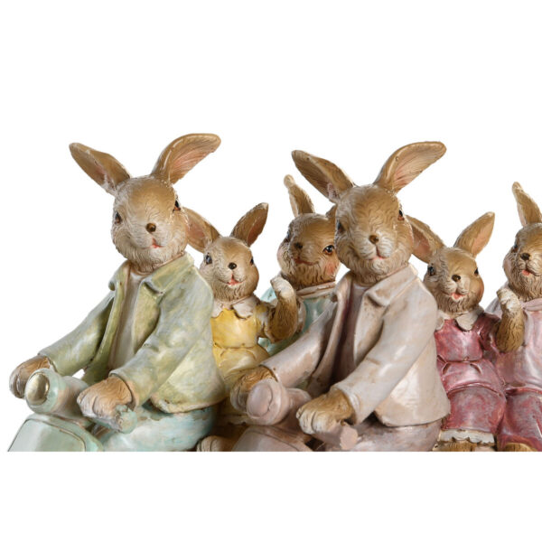 Decorative Figure DKD Home Decor 17 x 7 x 15,5 cm Pink Rabbit Green (2 Units) - Image 3