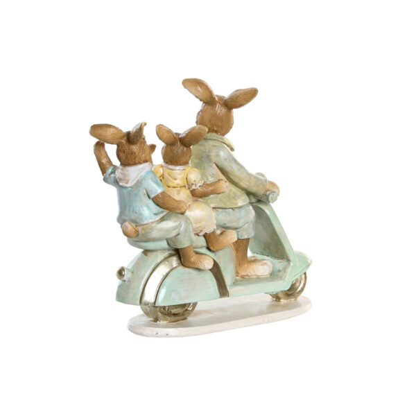 Decorative Figure DKD Home Decor 17 x 7 x 15,5 cm Pink Rabbit Green (2 Units) - Image 2