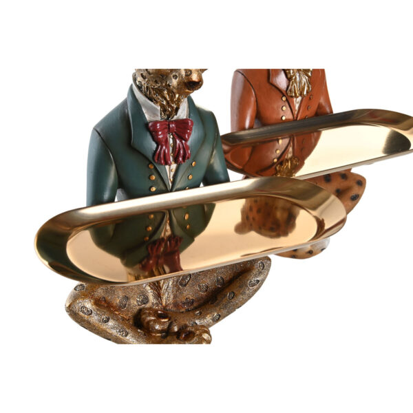 Decorative Figure DKD Home Decor 17,5 x 13,5 x 26 cm Blue Golden Brown Leopard Colonial (2 Units) - Image 2