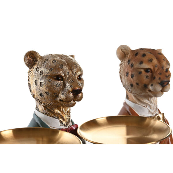 Decorative Figure DKD Home Decor 17,5 x 11 x 23,5 cm Blue Golden Brown Leopard Colonial (2 Units) - Image 3