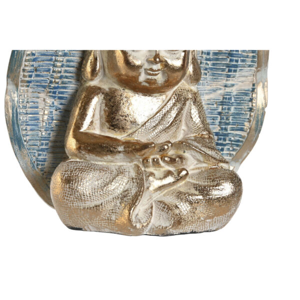 Decorative Figure DKD Home Decor 12,4 x 5,6 x 17,7 cm Blue Buddha Turquoise Oriental Stripped (2 Units) - Image 2