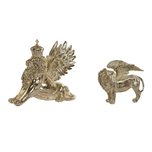 Decorative Figure Home ESPRIT Golden Lion 20 x 10,5 x 17,5 cm 29 x 13 x 25 cm (2 Units) - Image 2