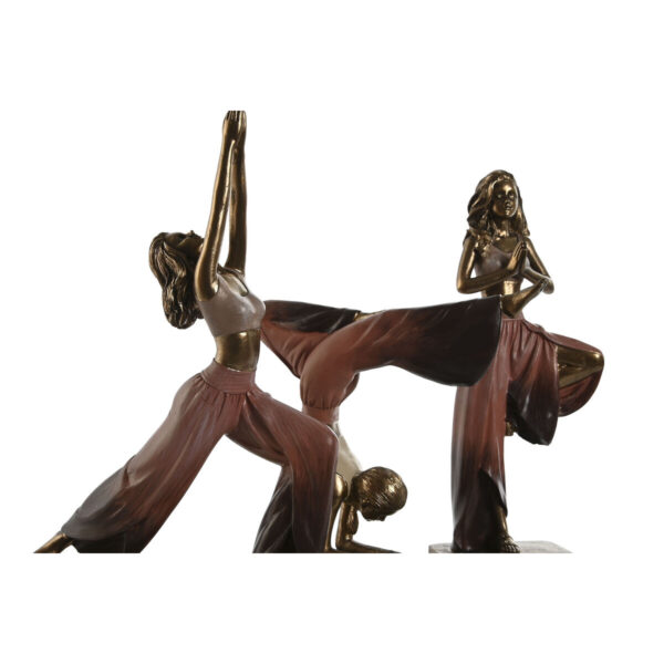 Decorative Figure Home ESPRIT Pink Golden Yoga Scandi 19 x 6 x 26 cm (3 Units) - Image 3