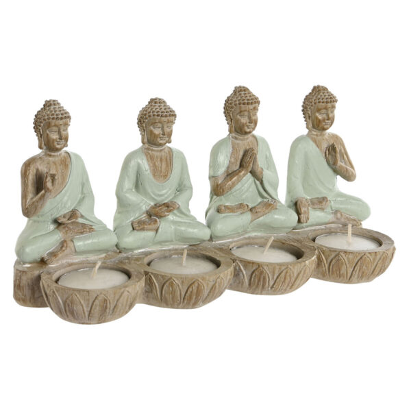 Decorative Figure Home ESPRIT White Green Buddha Oriental 24 x 9 x 11 cm (2 Units) - Image 3