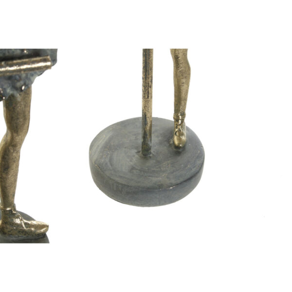 Decorative Figure Home ESPRIT Grey Golden Ballet Dancer 14 x 8 x 20 cm (3 Units) - Image 2