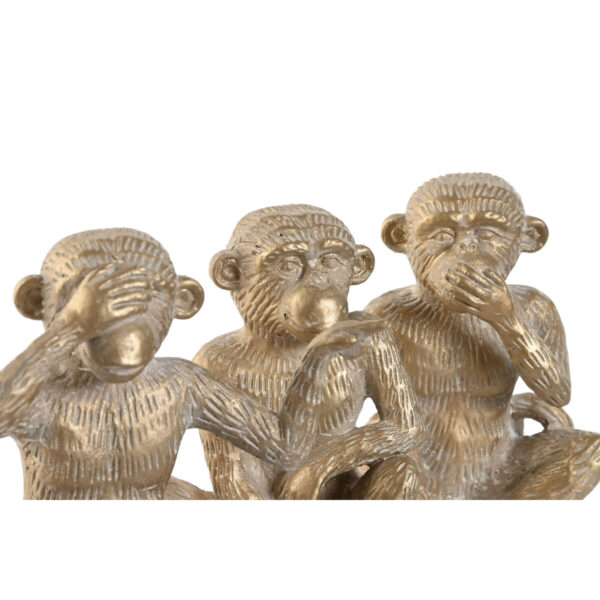 Decorative Figure Home ESPRIT Golden Monkey Tropical 14 x 10 x 14 cm (3 Units) - Image 2
