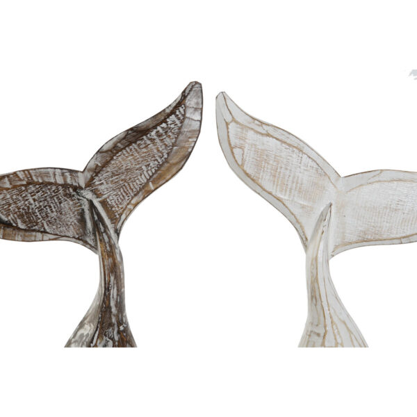 Decorative Figure Home ESPRIT White Natural Mediterranean Stripped 25 x 6 x 33 cm (2 Units) - Image 2