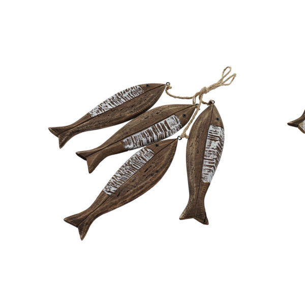 Decorative Figure Home ESPRIT White Red Natural Fish 35 x 10 x 2 cm (2 Units) - Image 3