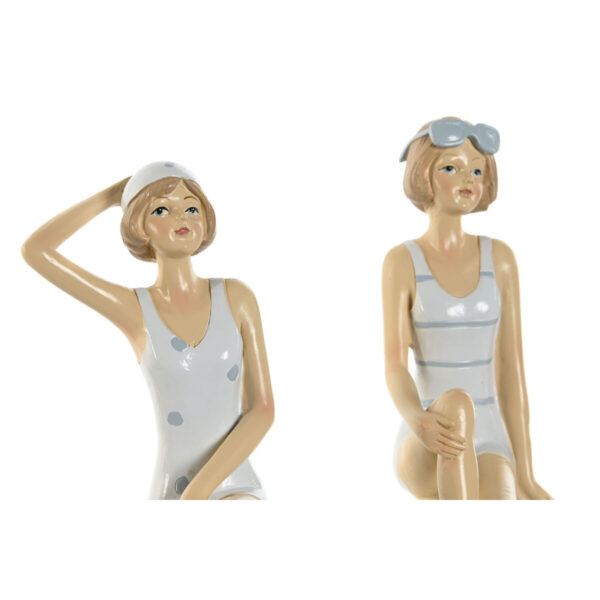 Decorative Figure Home ESPRIT White Sky blue Mediterranean 12 x 8 x 19 cm (2 Units) - Image 3
