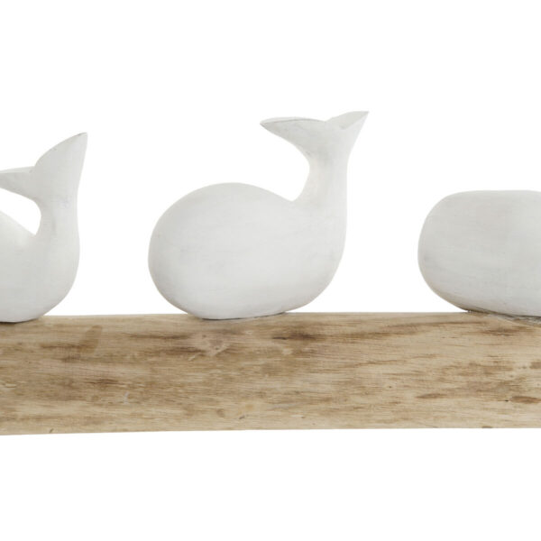 Decorative Figure Home ESPRIT White Natural Whale Mediterranean 52 x 12 x 21 cm - Image 3