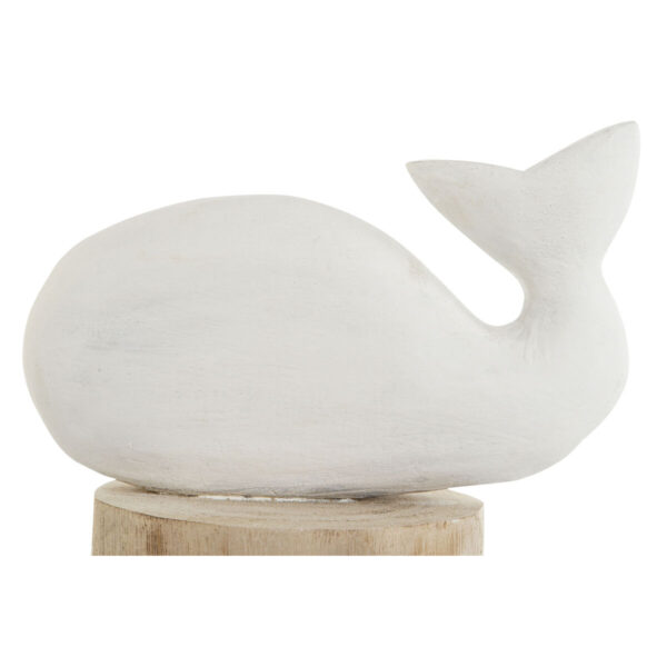 Decorative Figure Home ESPRIT White Natural Whale Mediterranean 17 x 10 x 28 cm - Image 4