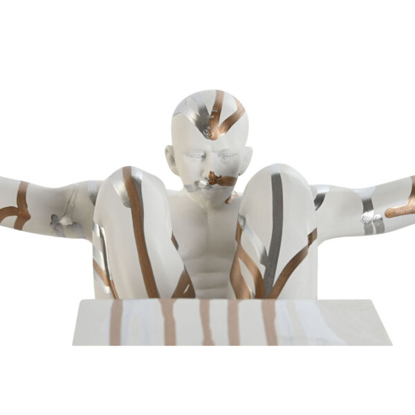 Decorative Figure Home ESPRIT White Golden Silver Men 49 x 16 x 33 cm - Image 2