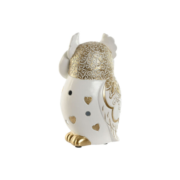 Decorative Figure Home ESPRIT White Golden Owl Romantic 10 x 8 x 18 cm - Image 3