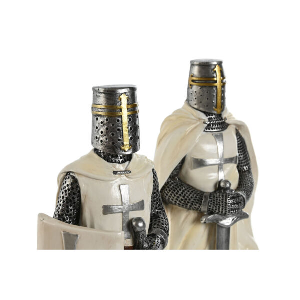 Decorative Figure Home ESPRIT White Silver Resin 10 x 8 x 25 cm (2 Units) - Image 2