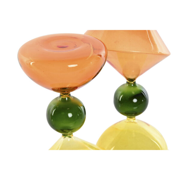 Decorative Figure Home ESPRIT Green Orange 10,3 X 10,3 X 19,5 cm Hourglass (2 Units) - Image 2