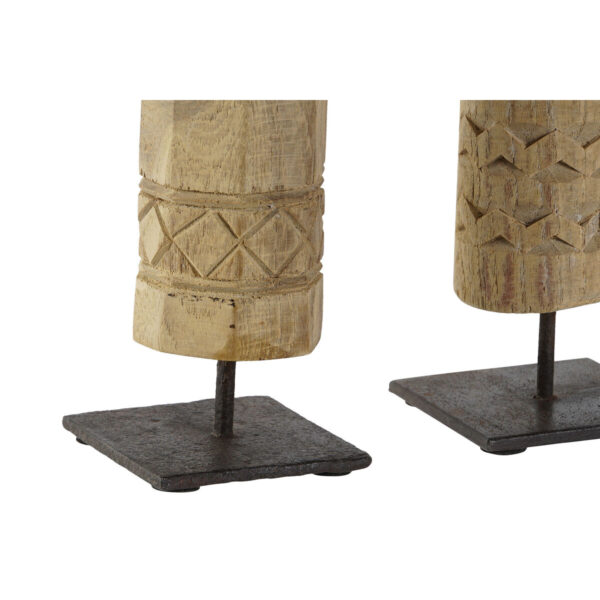 Decorative Figure Home ESPRIT Natural 7,5 x 7,5 x 50 cm Statue (2 Pieces) - Image 3
