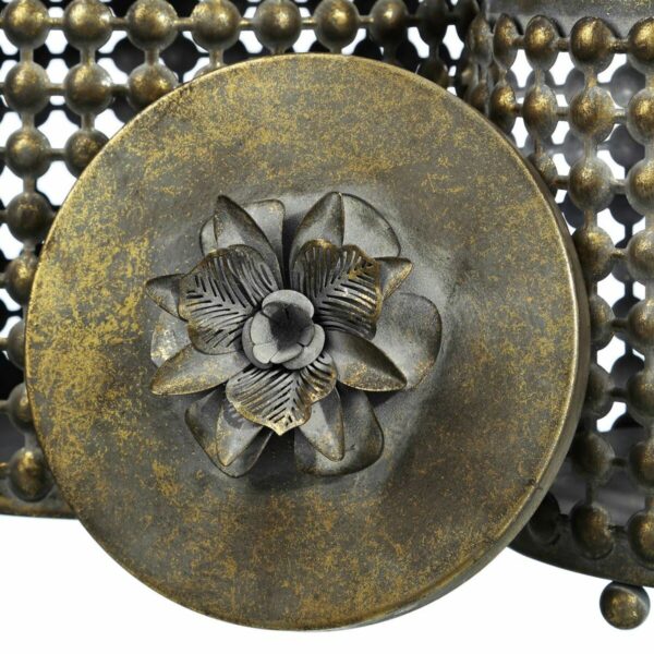Decorative box Golden Iron 23 x 23 x 26 cm (2 Units) - Image 2