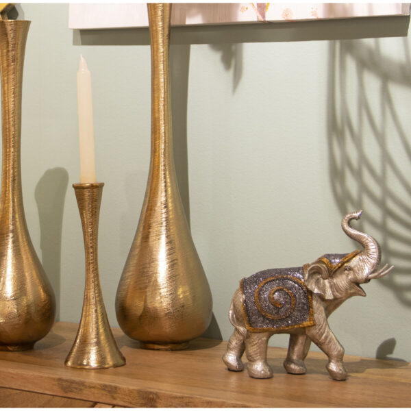 Decorative Figure Alexandra House Living Silver Plastic Elephant 12 x 24 x 23 cm - Image 4