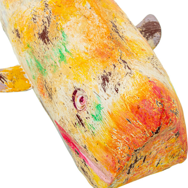Decorative Figure Alexandra House Living Yellow Iron Whale 47 x 26 x 29 cm - Image 3