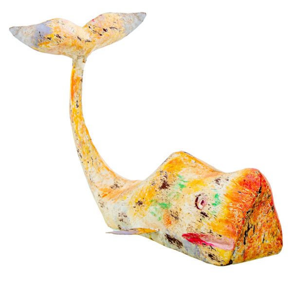 Decorative Figure Alexandra House Living Yellow Iron Whale 47 x 26 x 29 cm - Image 4