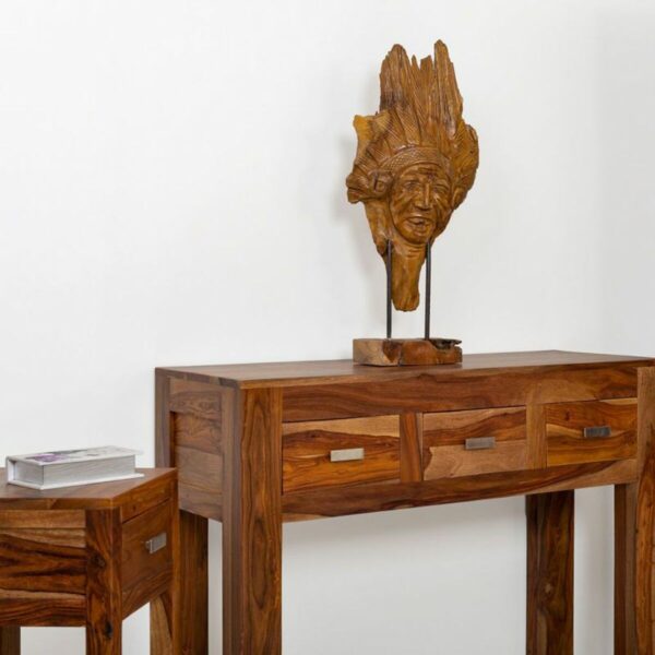 Decorative Figure Alexandra House Living Natural Teak Indian Man 13 x 60 x 30 cm - Image 2