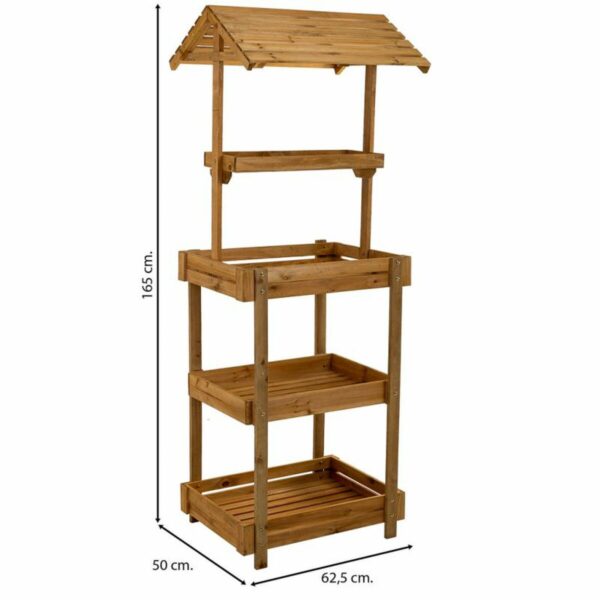 Counter Display Alexandra House Living Fir wood 50 x 165 x 62 cm Shelves 4 Shelves - Image 5