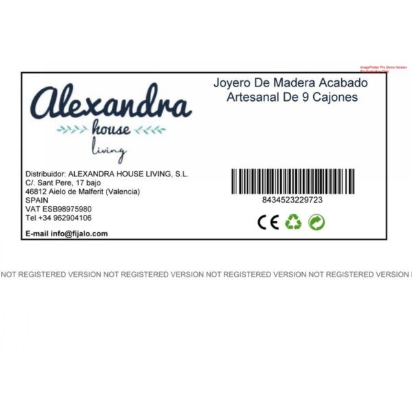 Jewelry box Alexandra House Living Cream Mango wood 10 x 16 x 20 cm 9 drawers - Image 2