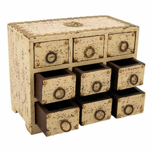 Jewelry box Alexandra House Living Cream Mango wood 10 x 16 x 20 cm 9 drawers - Image 3