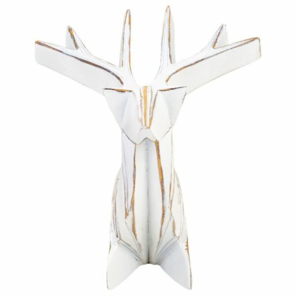 Decorative Figure Alexandra House Living White Polyresin Deer 24 x 27 x 26 cm - Image 4