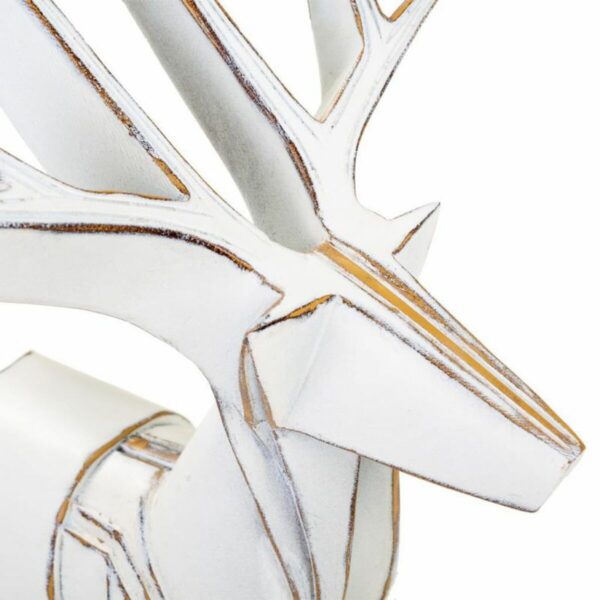Decorative Figure Alexandra House Living White Polyresin Deer 24 x 27 x 26 cm - Image 6