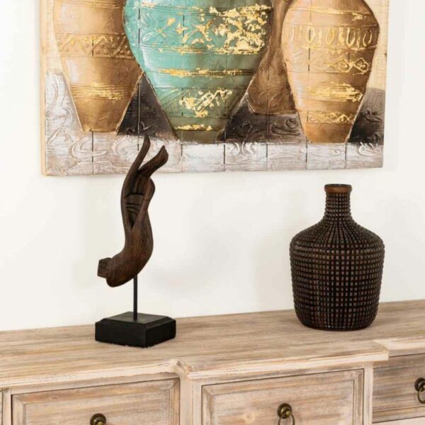Decorative Figure Alexandra House Living Brown Black Metal Polyresin Hand 12 x 43 x 17 cm - Image 2