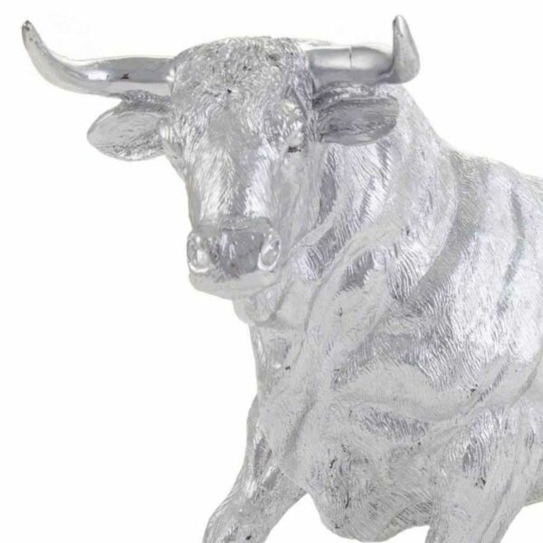 Decorative Figure Alexandra House Living Silver Polyresin Bull 17 x 32 x 43 cm - Image 4