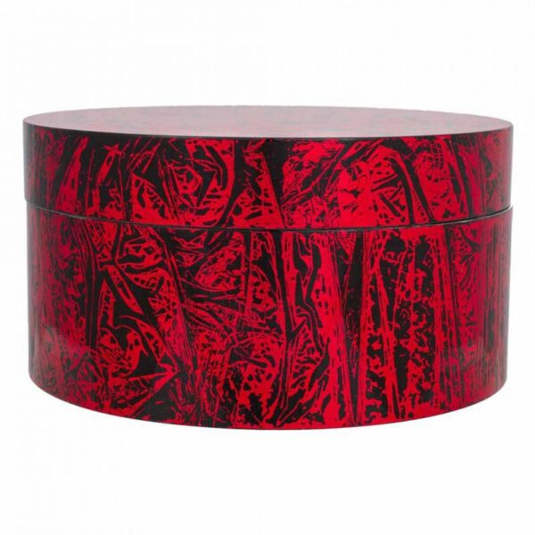 Decorative box Alexandra House Living Black Red Ceramic MDF Wood 25 x 13 x 25 cm - Image 3