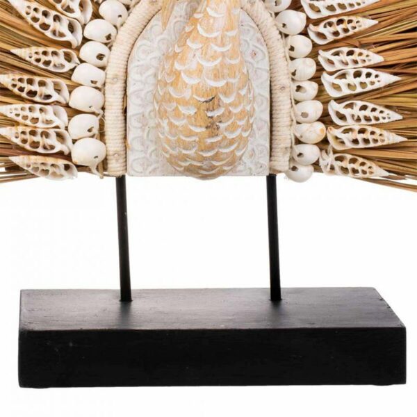 Decorative Figure Alexandra House Living Black Natural Wood Iron Marine algae Peacock 53 x 12 x 64 cm - Image 6