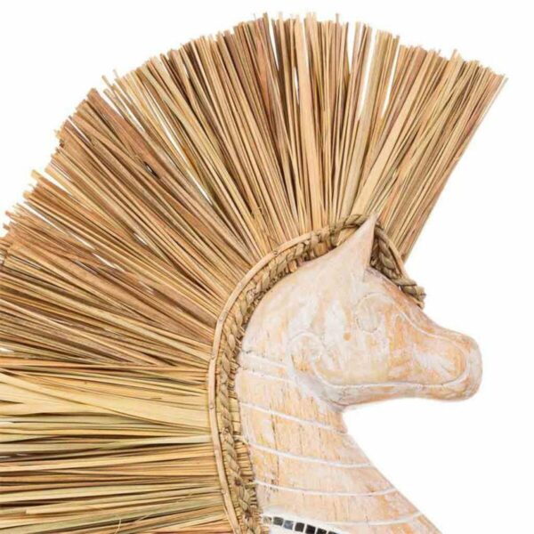 Decorative Figure Alexandra House Living Black Natural Wood Glass Marine algae Horse 52 x 10 x 30 cm - Image 3