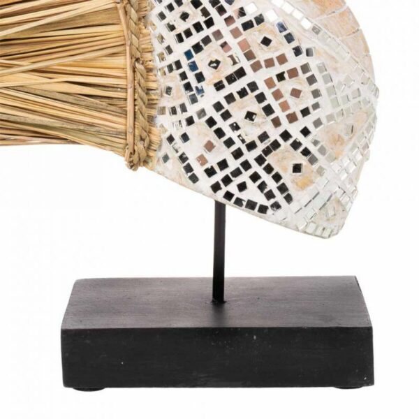 Decorative Figure Alexandra House Living Black Natural Wood Glass Marine algae Horse 52 x 10 x 30 cm - Image 4